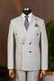 Exclusive striped double-breasted suit - light grey - 2