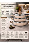Stone 6 Piece Granite Crushed Sahan Omelet Set with Glass Cover 18/20/22 cm Non-Stick - 3
