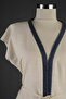 Navy Blue Striped Beach Dress Kimono - 7