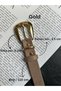 8-Piece Jewel Plain Patterned Suede Women's Gold Buckle Belt Jacket Belt Dress Belt Trouser Belt - 2