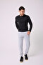 Men's Crew Neck Long Sleeve Regular Fit Basic T-Shirt Black - 4