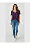 Women's Front Back V Neck Relaxed Fit Viscose Combed Cotton Short Sleeve T-Shirt - 2