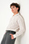 قميص مخطط بأكمام طويلة للرجال مقاس كبير - 7