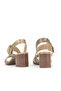 , Women's Genuine Leather Heels Sandals 1611050Z8415 Gold - 5