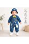 Children's Baby Jeans (Jeans) Overalls with Bow Tie and Hat (3/6/9/12) Months