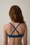 Petrol Green Cozy Lace Unwired Non-Padded Bra - 4