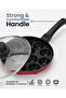 12pcs Nonstick Paniyaram Pan RF13013 21cm, Aluminum Body with Long Handle and Glass Lid - 5