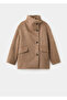Wool Blend Funnel Collar Coat - 3
