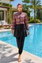 Laçin 3-Piece Hijab Swimsuit Burkini Made of Water-Repellent Fabric with Adjustable Elastic Waist