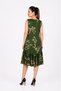 Women's Patterned Cotton Viscose Skirt Ruffled Midi Dress - 3