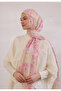 Summer Bloom Pattern Hemp Shawl Soft Pink - 2