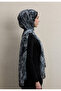 Margot Pattern Silk Crepe Shawl Black - 4
