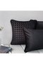"Cheva" Textured Throw Pillow Cover Set - Black - 5