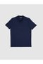 Navy Blue Slim Fit Apaş Collar Knitwear T-Shirt 50324073-Vr033 - 6