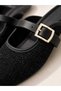 Premium Women's Home and Outdoor Slippers with Gold Buckle, Tweed Woven Detail and Leather Band - 5