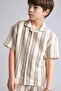 100% Cotton Oversized Polo Collar Jacquard Short Sleeve Shirt for Boys H4217A826Hs - 3