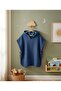 Cobalt Blue 4 Layer Organic Muslin Hooded Poncho - Sea and Pool Towel - Drying Cover