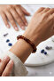 Natural Stone Garnet Broken Cut Closures Steel Women's Bracelet - 2