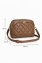 Women's Mink Leather Quilted Gold Detailed Lined 3-Compartment Daily Crossbody & Shoulder Bag - 6