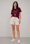 Women's 100% Cotton Baby Printed Ribbon Detail T-Shirt
