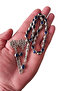 Silver Color Enamel Metal Prayer Beads, Double Kazaz Pattern Metal Tassel Rosary with Gift Box. - 7