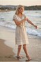 Women's Linen-Cotton Straw Collared Natural See-through Jute Belt Pareo / Beach Dress - 3