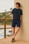 شورت رجالي قصير فضفاض باللون الأزرق الداكن من Trend Basic Jogger - 3