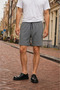 Men's Regular Lace-Up Casual Smoked Basic Shorts - 5
