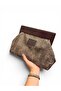 Wooden Scholar Clutch/Portfolio (Hand/Shoulder Bag) Brown - Copper-Toned Patterns - 7