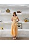 Women's Dress Gingham Square Collar Thick Strap Midi Length Dress - 5