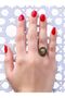 Natural Stone Citrine Natural Stone Inlaid Antique Model Women's Adjustable Ring Euy74S - 3