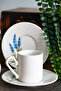 Lavender 4-Piece Porcelain Turkish Coffee Cup Set for 2 People - 6
