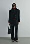 Black Lina Pleated Striped Trousers - 3