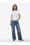 Cotton Slim Fit Short Sleeve Crew Neck T-Shirt with Lace Detail and Voluminous Peplum Cut