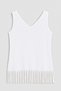 Women's V Neck Sleeveless Beach Printed Tassels Slim Stretchy Beach Dress - 5