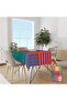 The Energy of Colors Patterned Linen Effect Decorative Seamless Tablecloth - 3