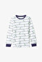 Boys Dino Farm Striped Cotton Long Sleeve 2-Piece Pajamas Set - 3