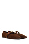 Women's Brown Stone Suede Leather Ballerinas 26Pfd201910 - 2