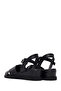 Women's Black Ankle Buckle Wedge Heeled Leather Sandals 26Sfd132318 - 6