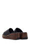 Women's Black Wedge Heeled Slippers 26Sfe475318 - 7
