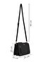 Women's Black Long Strap Printed Crossbody Bag 26Sbd250326 - 2