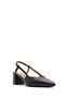 Women's Black Open-Back Heeled Leather Shoes 26Pfd160218 - 8