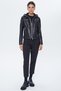 Zoom Women Black Hooded Sports Leather Jacket 22Wgd5018Ve - 3