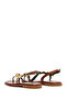 Women's Brown Metal Detailed Leather Flip-Flop Sandals 26Sfd483114 - 5