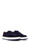 Men's Navy Blue Lace-Up Suede Leather Casual Shoes 26Sfd631110 - 2