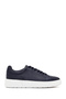 Men's Navy Blue Lace-Up Thick Sole Sports Shoes, Leather Sneaker 26Sfd612718