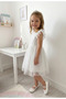 White Shiny Stripe Sleeveless Girl's Baby Girl Dress - 3