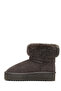 Women's Gray Thick Soled Fur Detailed Suede Leather Teddy Boots 25Wfd492410 - 2