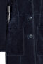 Argentina Women's Navy Blue Suede Leather Trench Coat 25Sgd 530210 - 4