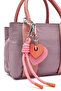 Women's Pink Long Strap Fabric Handbag with Accessories 26Pbd27026F - 8